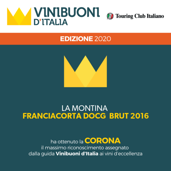 corona-vinibuoni-Brut Tra i migliori vini spumanti italiani della guida vini buoni d'italia il Franciacorta Brut La Montina