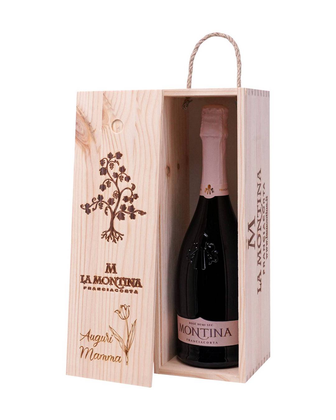 Bottiglia personalizzata scritta laser franciacorta montina