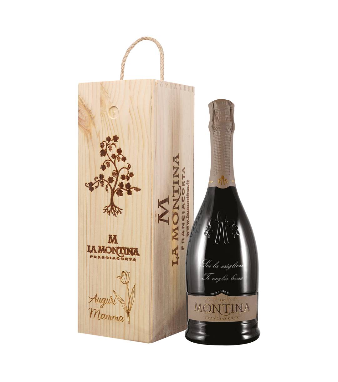 regalo personalizzato etichetta bottiglia vino franciacorta montina