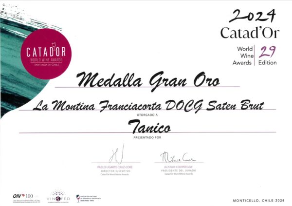 Catad’or gran oro saten montina franciacorta 2024 Catad'or gran oro saten montina franciacorta 2024