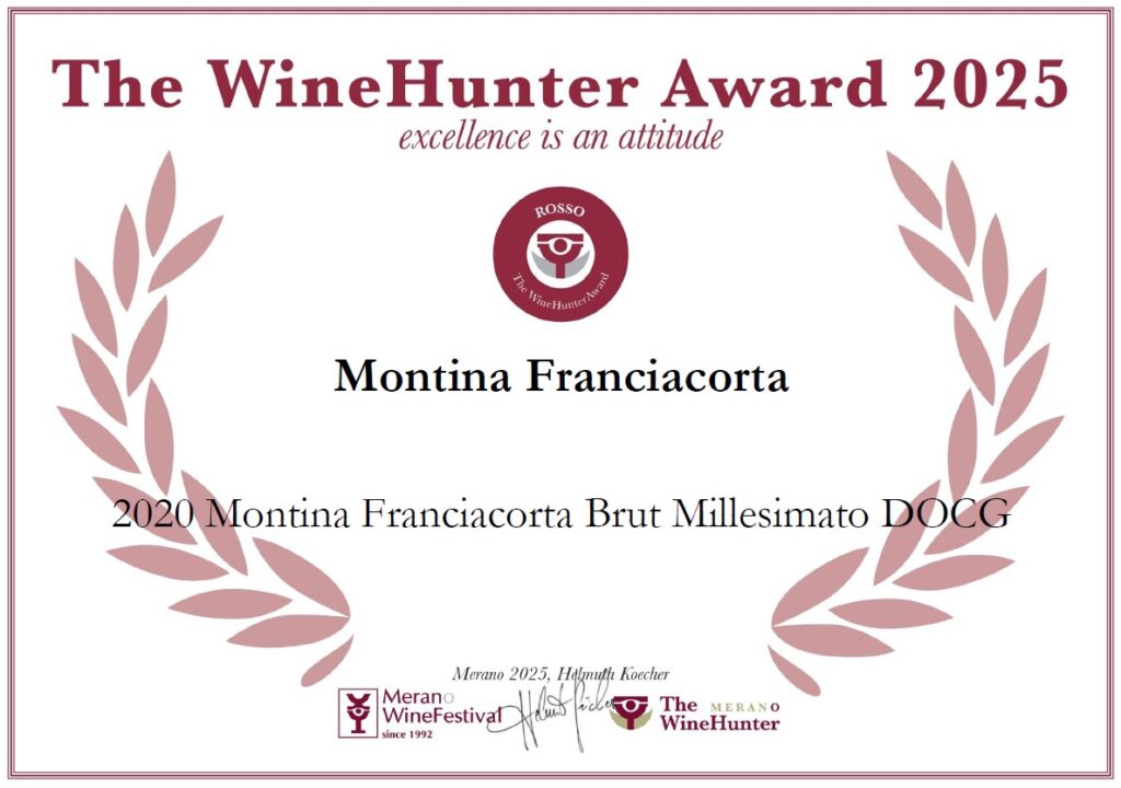 Certificato wine hunter awards - Montina Francaicorta Millesimato Brut 2020