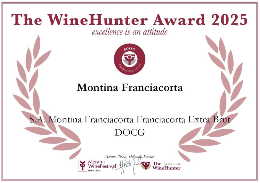 Certificato wine hunter awards - Montina Franciacorta extra brut