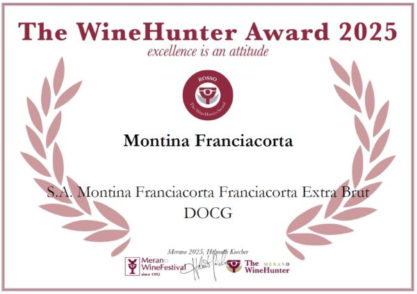 Certificato wine hunter awards – Montina Franciacorta extra brut Certificato wine hunter awards - Montina Franciacorta extra brut