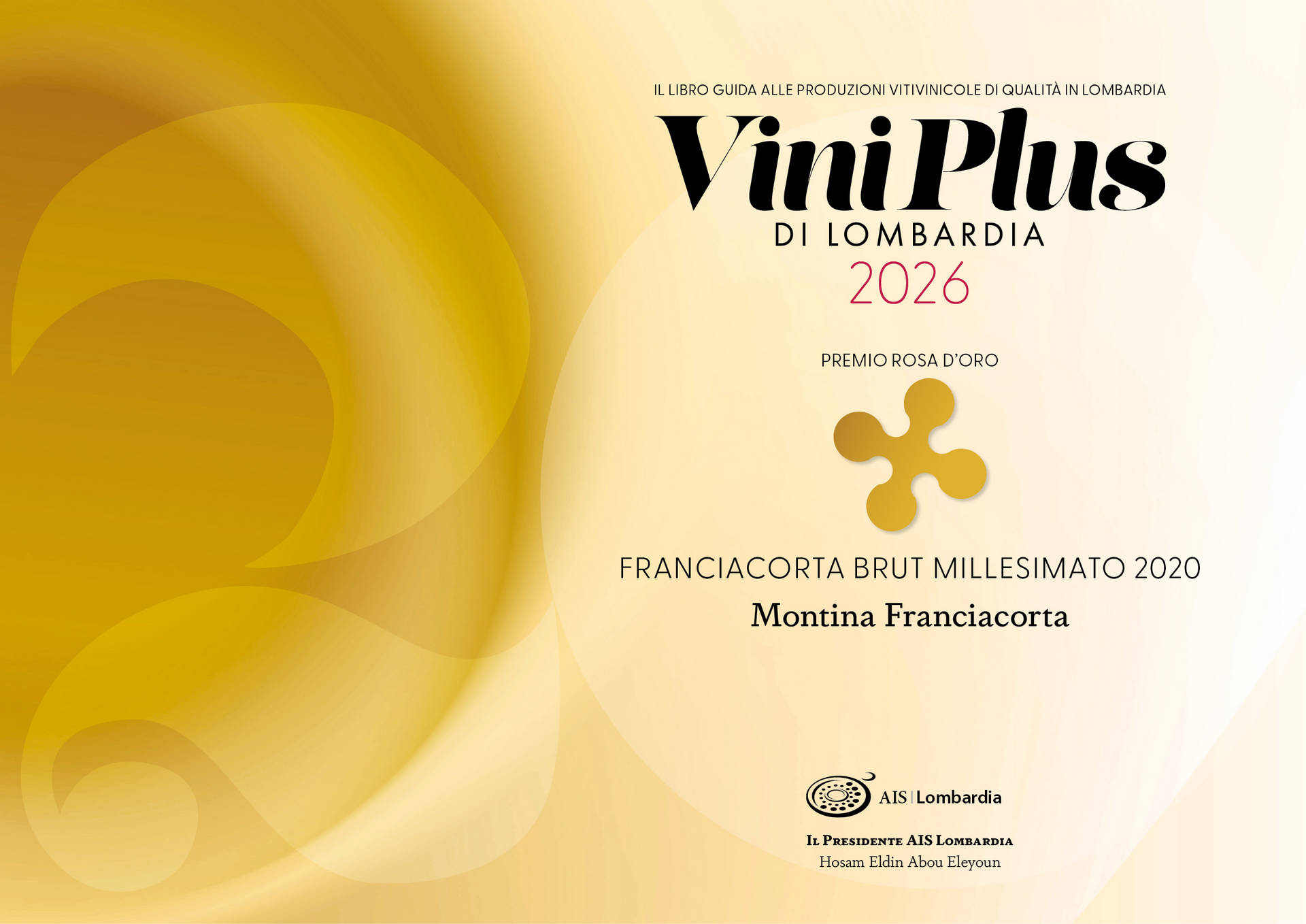 Montina Franciacorta viniplus 2026 rosa d'oro franciacorta millesimato brut 2020