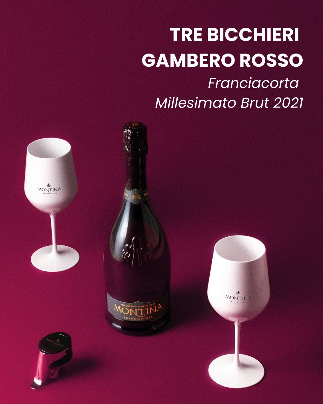 TRE BICCHIERI GAMBERO ROSSO Franciacorta Millesimato Brut 2021
